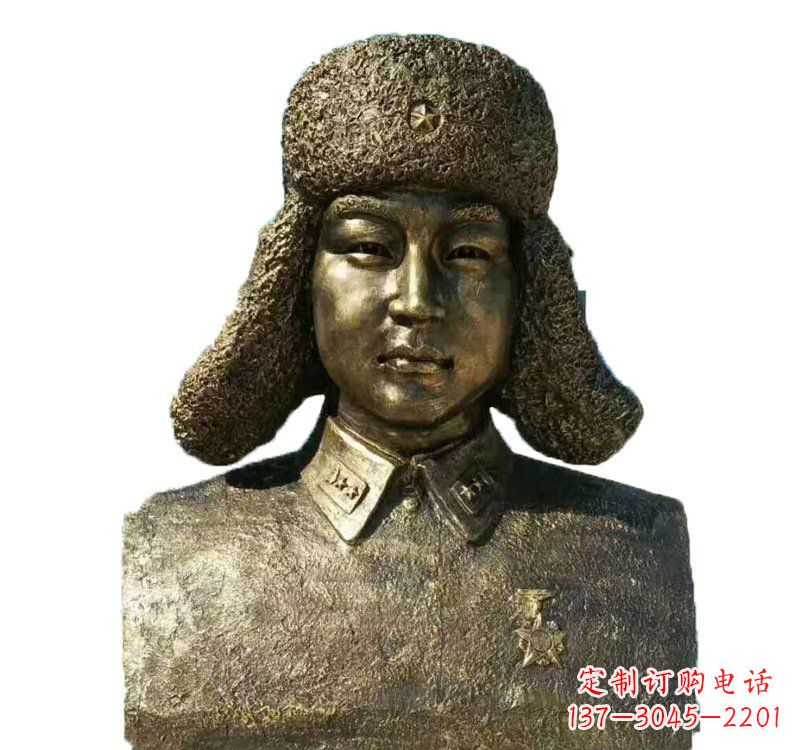 济南校园雷锋头像铜雕