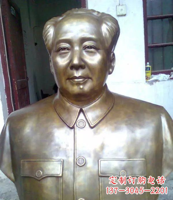 济南校园毛主席胸像伟人铜雕
