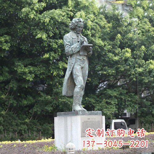 济南校园名人贝多芬铜雕塑像-音乐学院校园人物雕塑