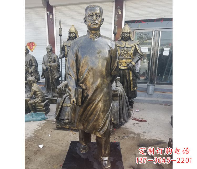 济南校园名人立式陶行知铜雕