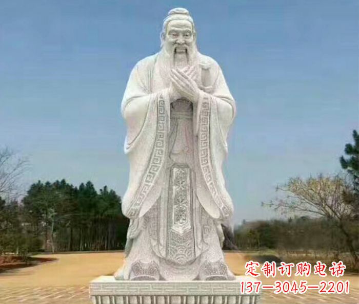 济南校园人物大理石孔子石雕 (2)