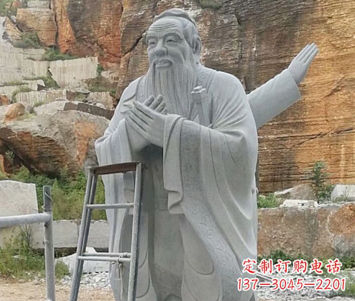 济南校园人物大理石孔子石雕