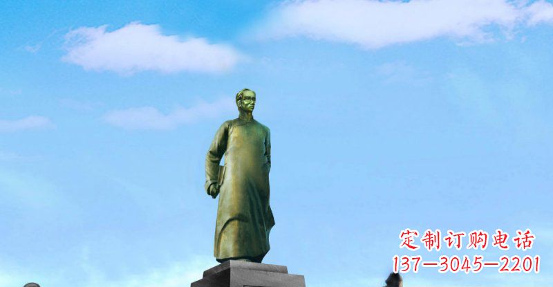 济南校园朱自清近代名人铜雕