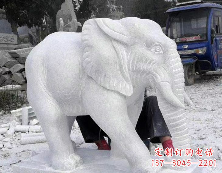 济南写实大象石雕