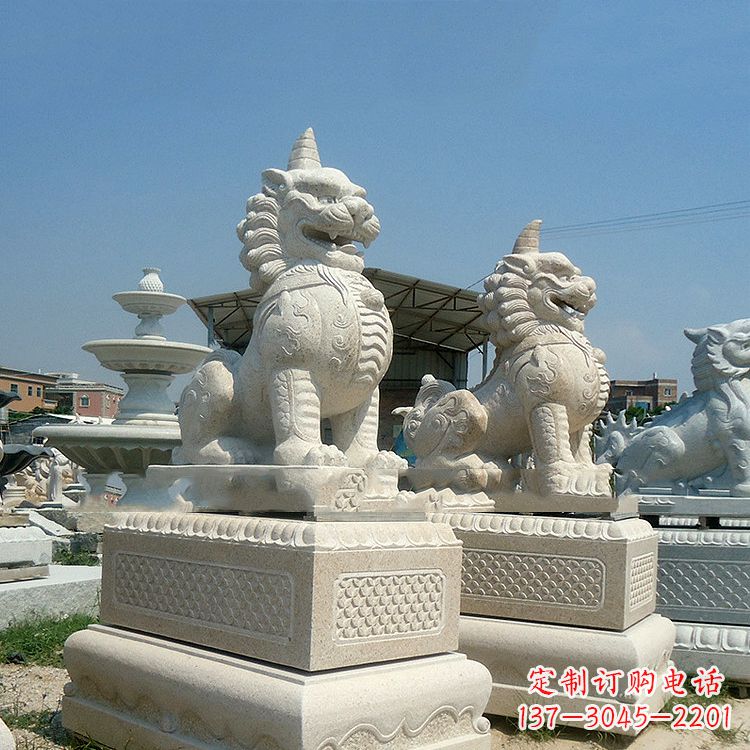 济南獬豸 石雕 独角兽-法院大门神兽雕塑