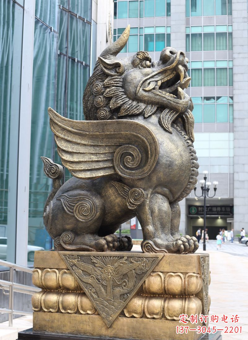 济南獬豸法院独角兽铜雕