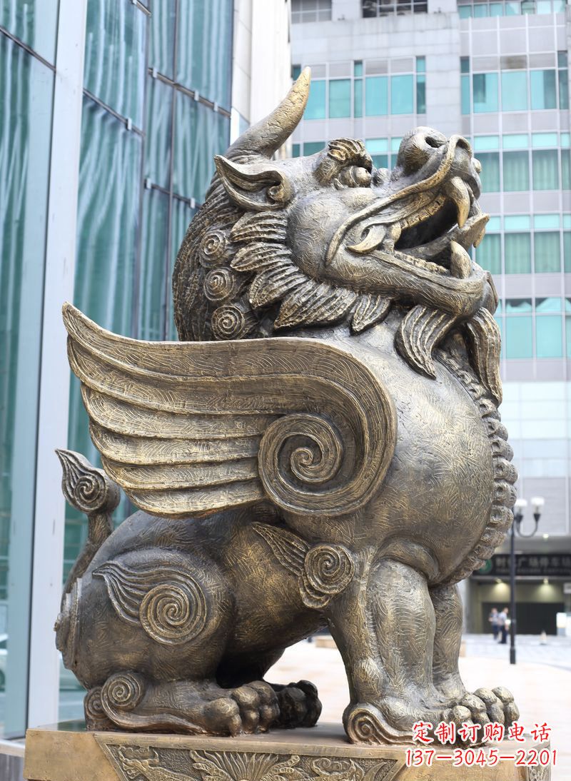 济南獬豸古代神兽铜雕