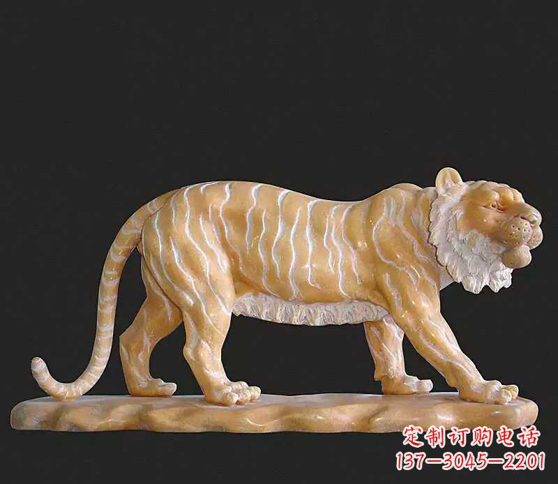济南行走老虎石雕动物雕塑