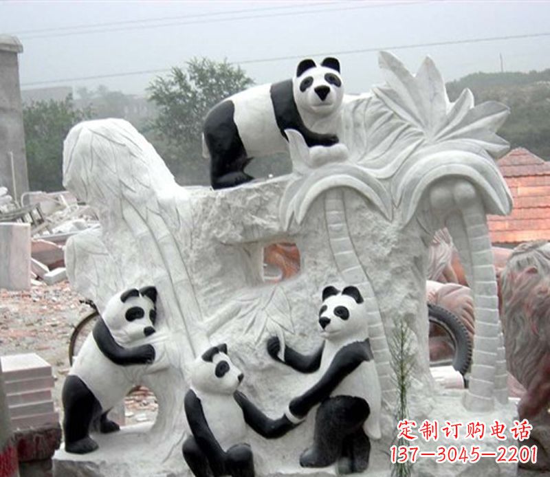 济南熊猫动物景观石雕