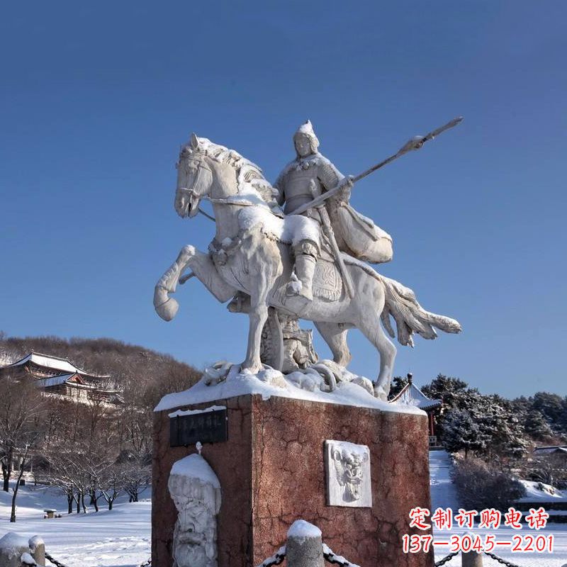 济南薛仁贵骑马雕像-中国历史名人唐朝名将景区景观雕塑