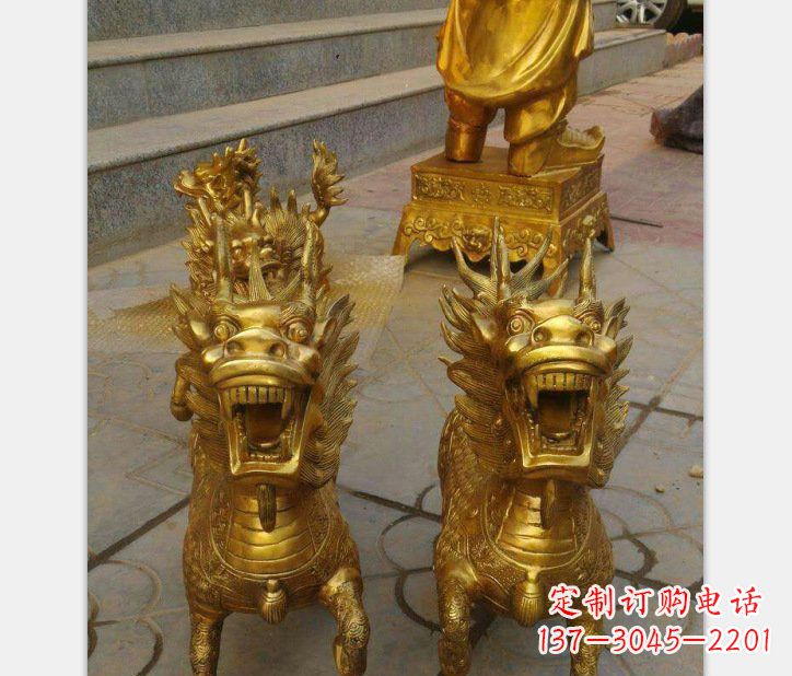 济南银行铜雕麒麟雕塑