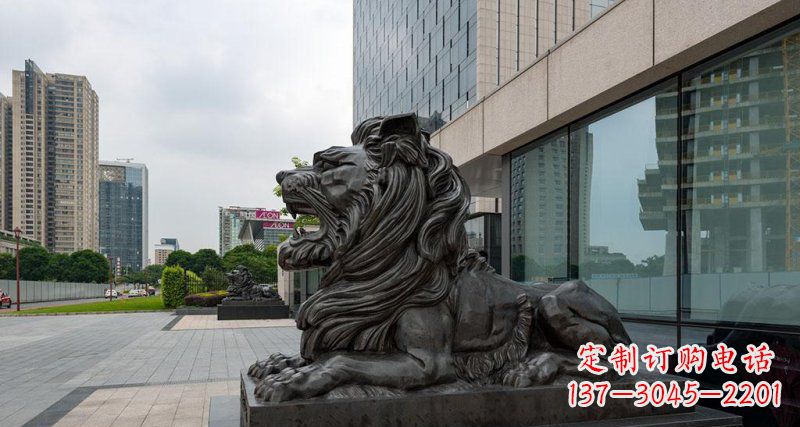 济南银行铜狮子汇丰狮铜雕