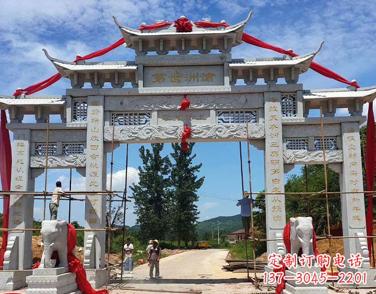 济南由阳石雕牌坊
