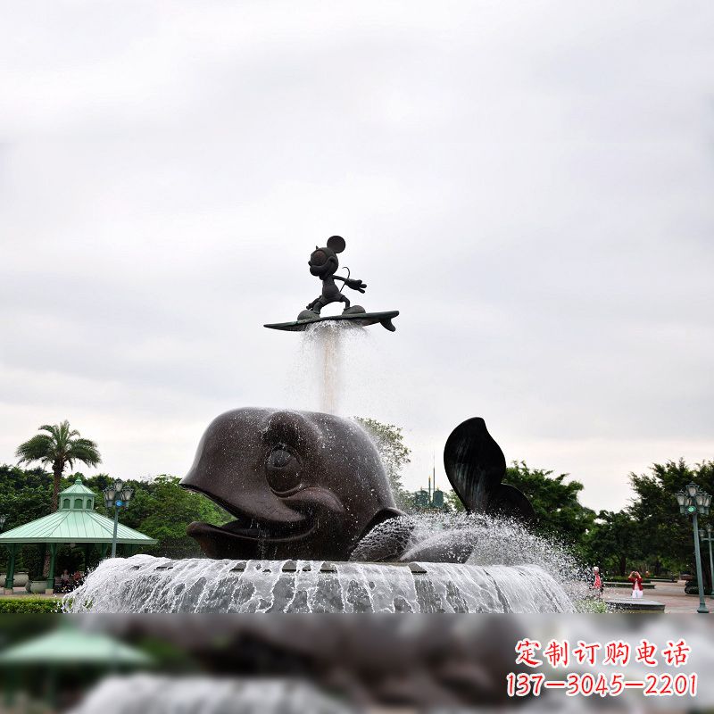 济南鱼和小孩水景喷泉
