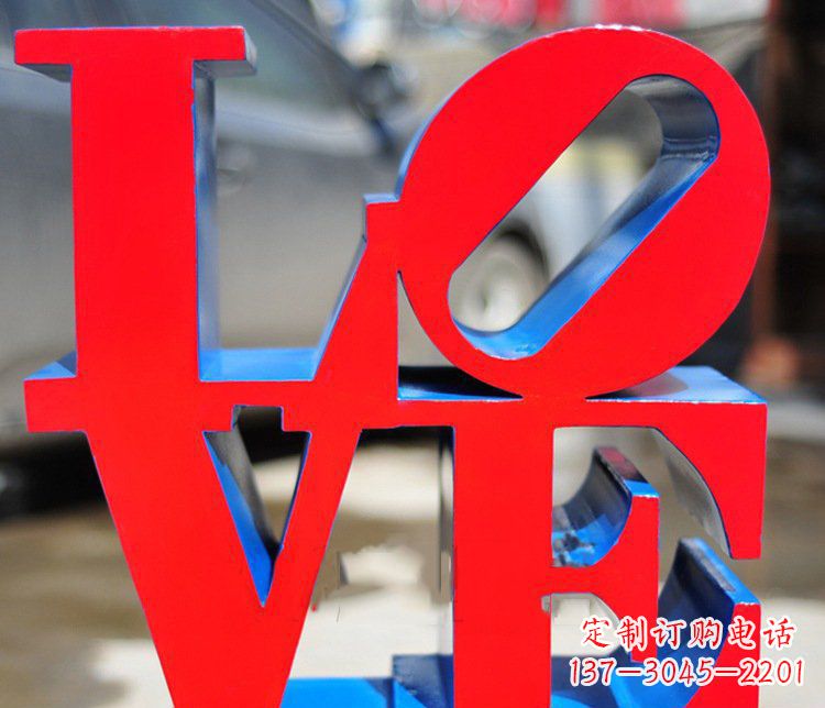 济南园林不锈钢love字母雕塑