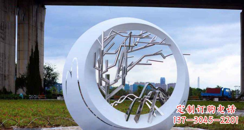 济南园林不锈钢抽象树枝雕塑