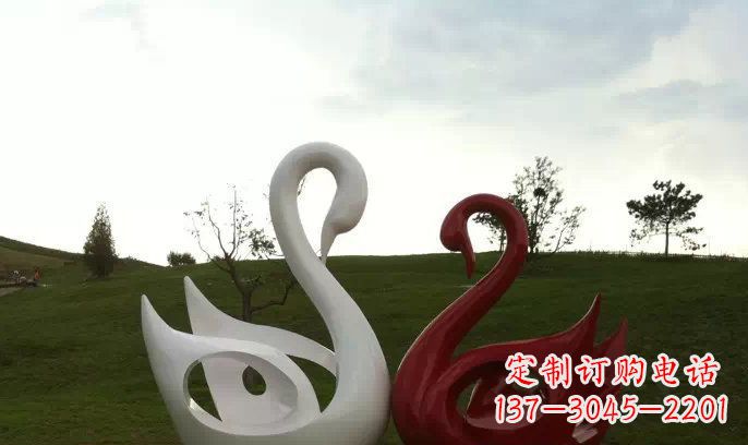 济南园林不锈钢抽象天鹅雕塑