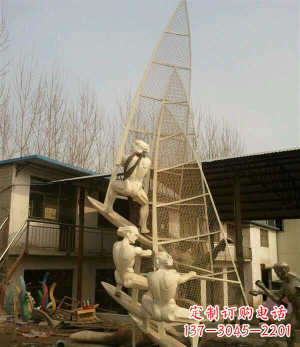 济南园林不锈钢帆船景观雕塑