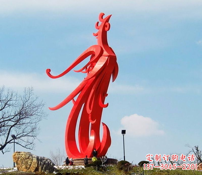 济南园林不锈钢凤凰雕塑