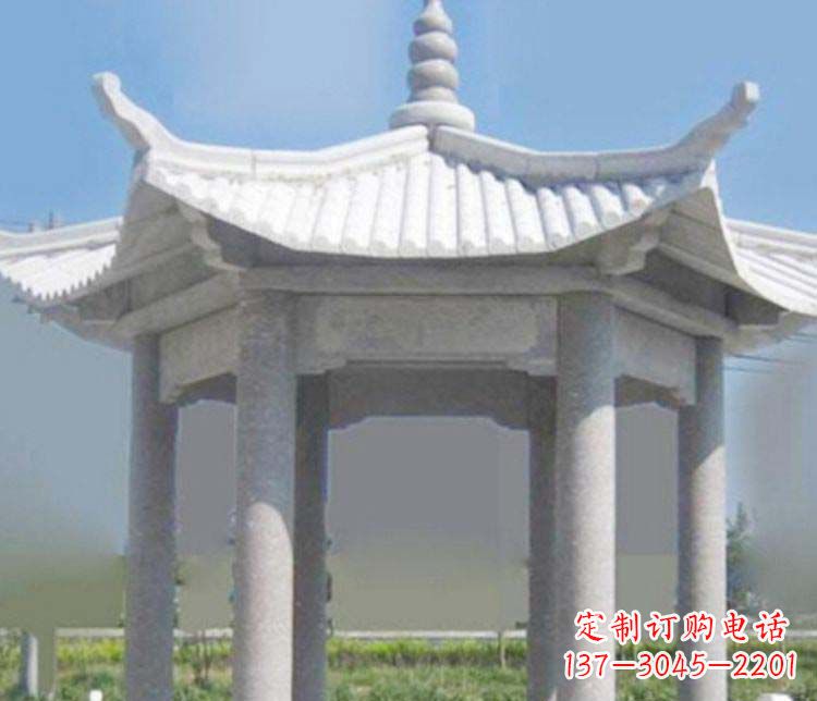 济南园林仿古石凉亭景观石雕