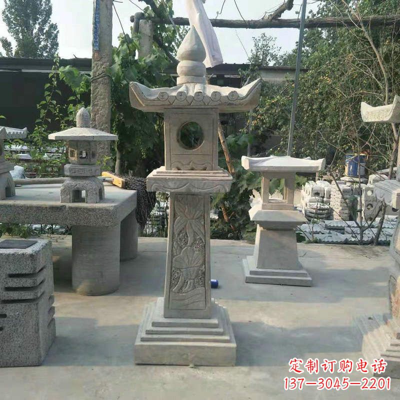 济南园林仿古做旧中式石灯