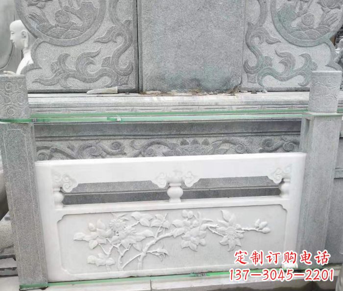 济南园林汉白玉石浮雕栏板 (3)