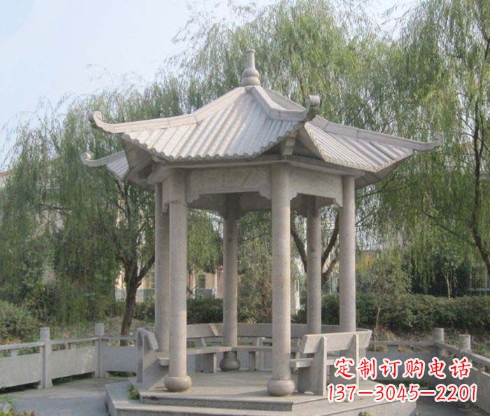济南园林景观大理石凉亭石雕