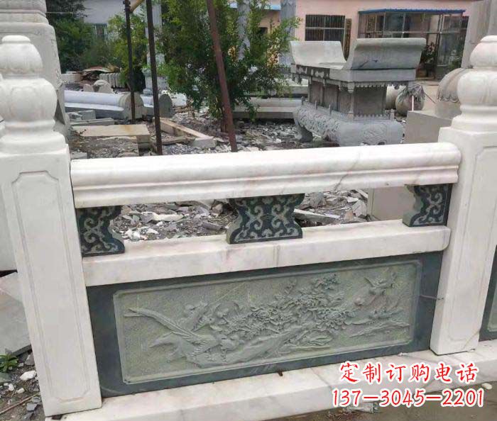 济南园林景观大理石桥栏板石雕 (2)