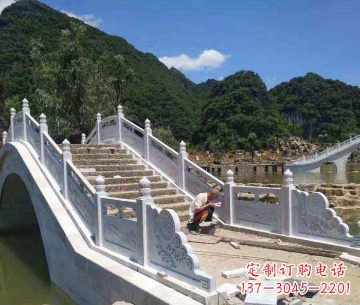 济南园林景观大理石桥栏板石雕_1