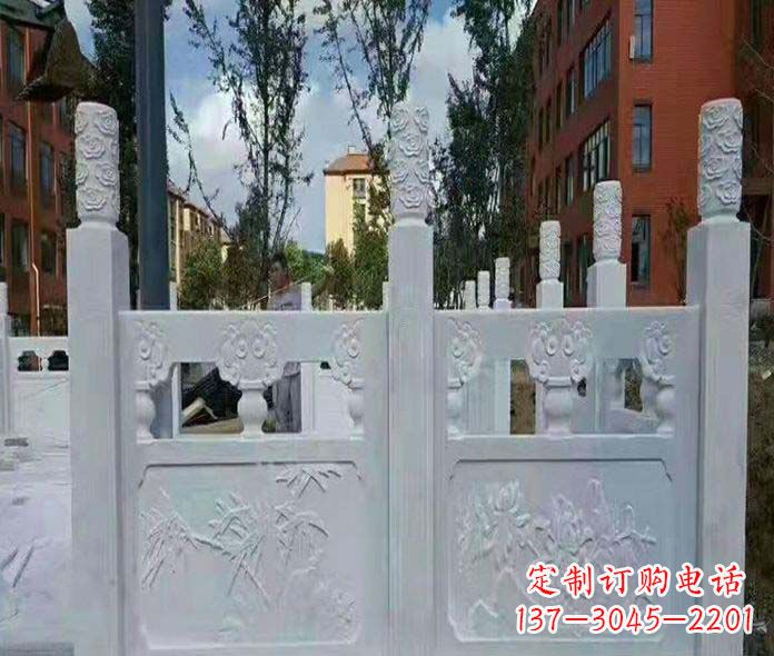 济南园林景观大理石桥栏板石雕_2