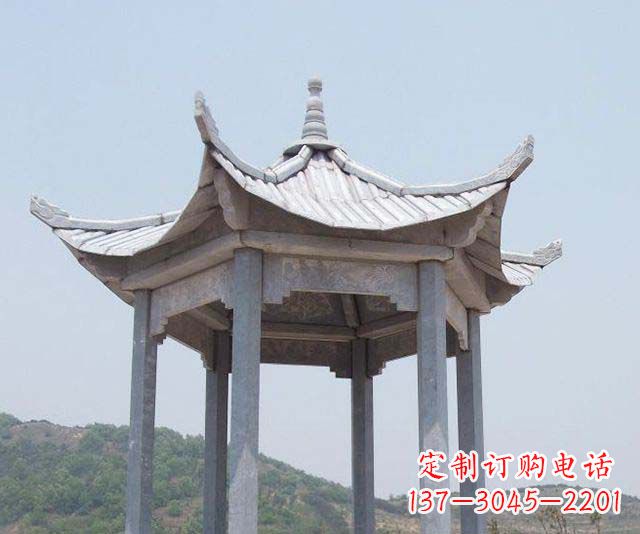 济南园林景观单层石雕凉亭 (2)