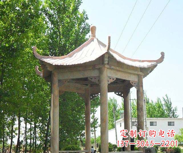 济南园林景观单层石雕凉亭