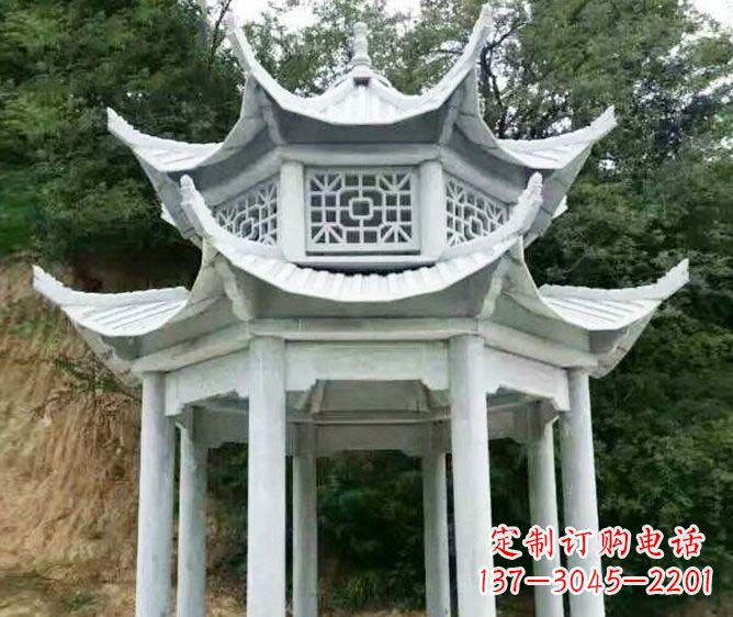 济南园林景观多层凉亭石雕