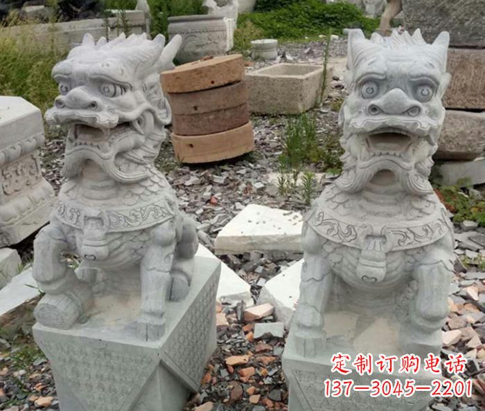 济南园林景观仿古麒麟石雕