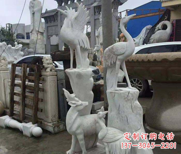 济南园林景观仙鹤石雕