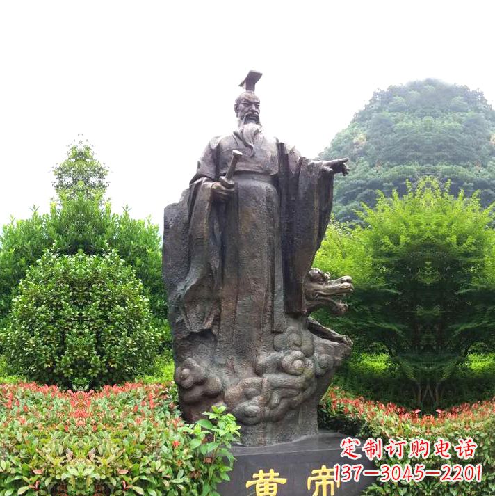 济南园林景区纯铜黄帝铸铜雕像
