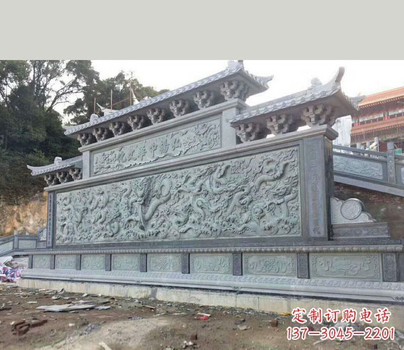 济南园林九龙壁景观石雕 (2)