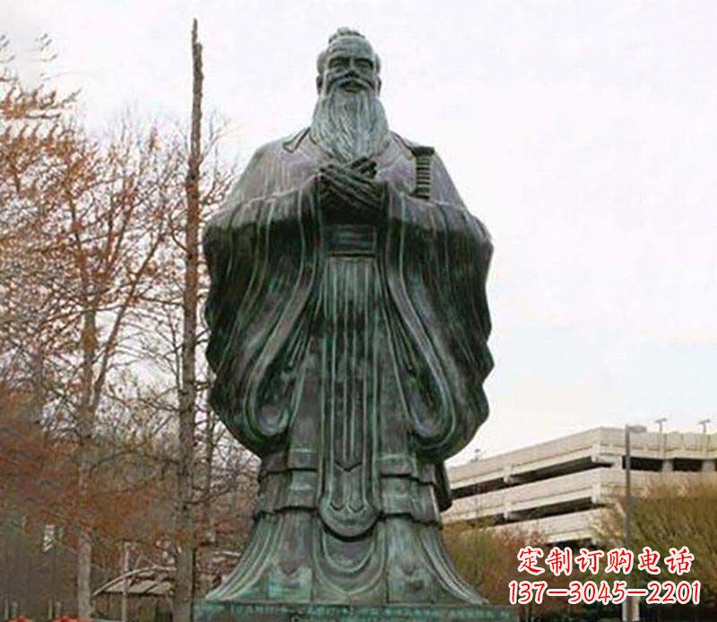 济南园林老子人物铜雕