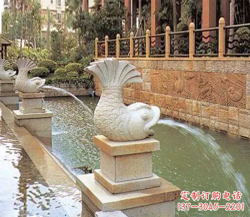 济南园林鲤鱼喷泉景观石雕