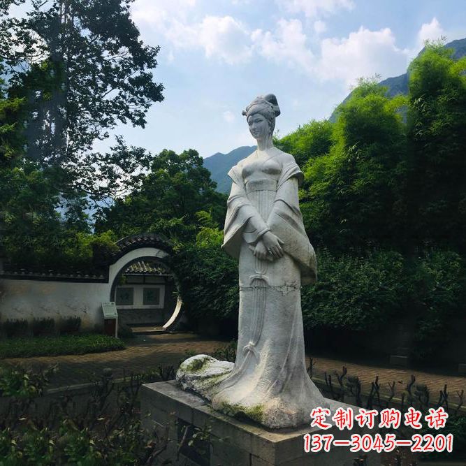 济南园林历史名人塑像王昭君汉白玉雕塑