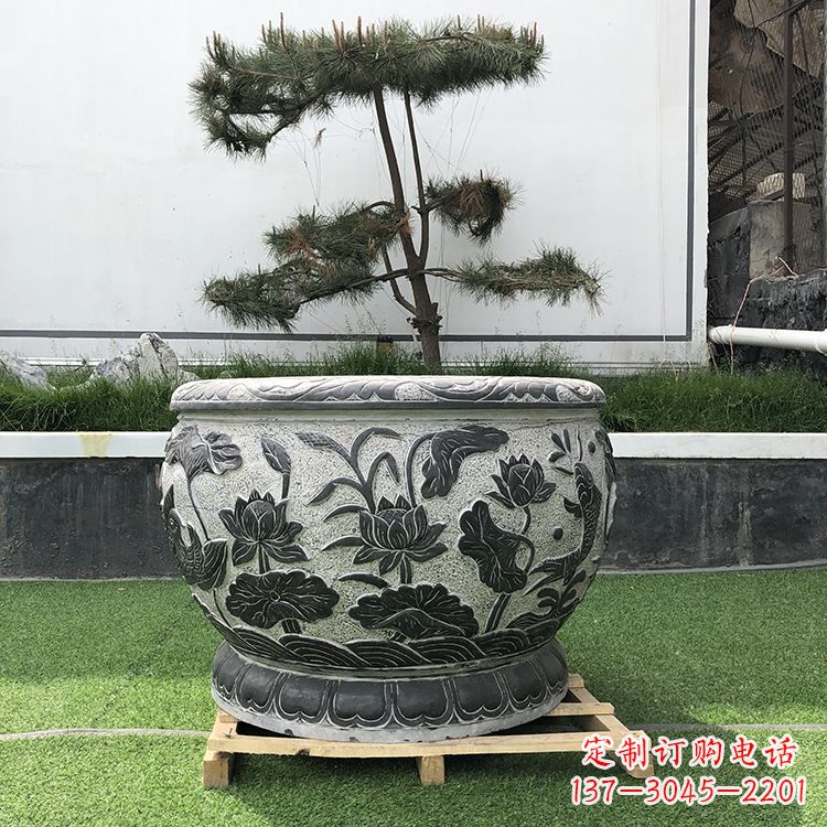 济南园林石雕水缸