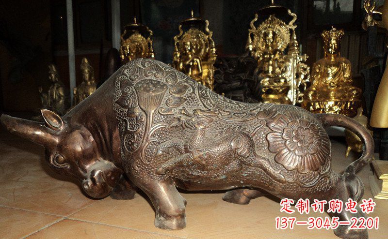 济南园林拓荒牛景观铜雕