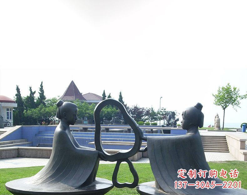 济南园林铸铜孔融让梨雕塑