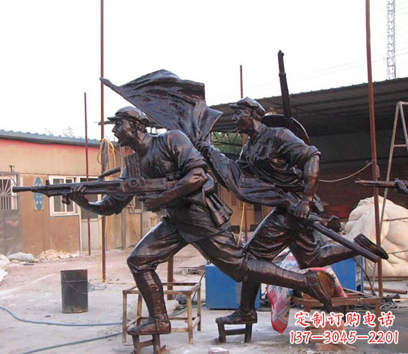 济南战士人物铜雕