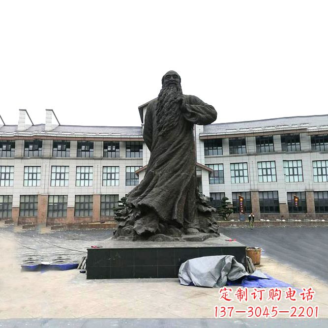 济南张大千铜雕塑像-景区广场名人雕塑