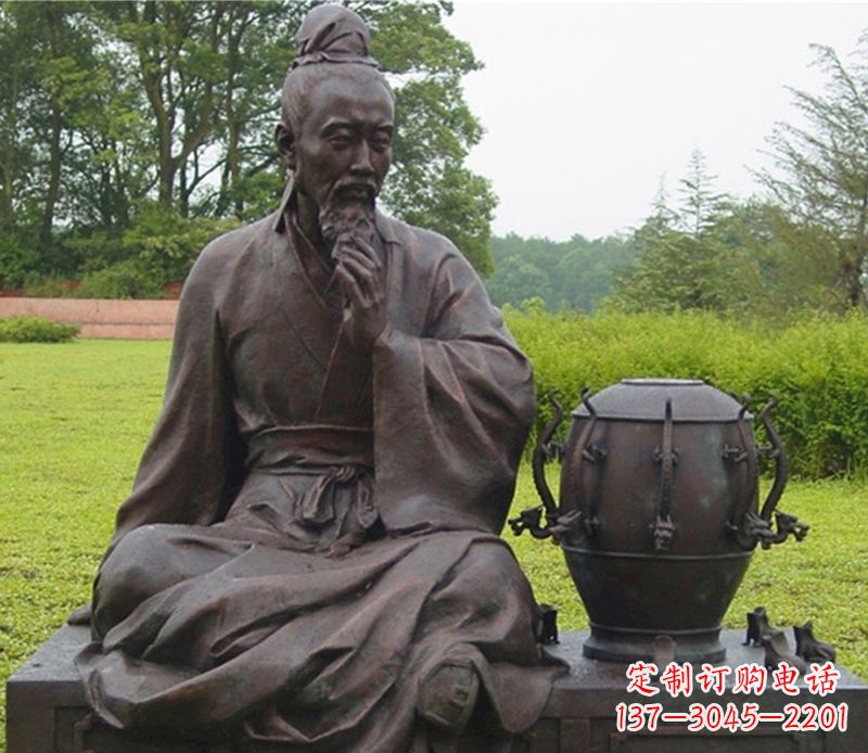 济南张衡科学家铜雕