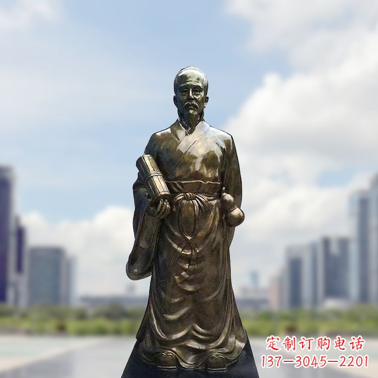 济南张仲景仿铜玻璃钢雕塑