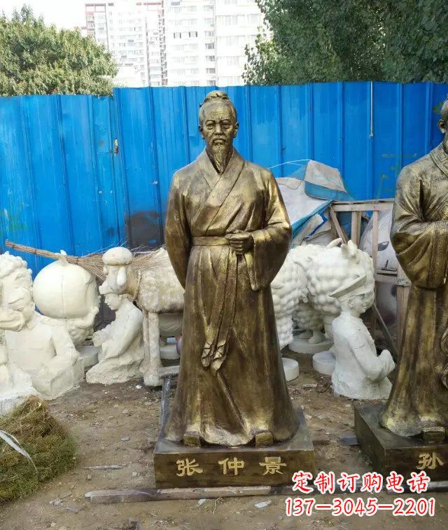 济南张仲景古代医学名人铜雕