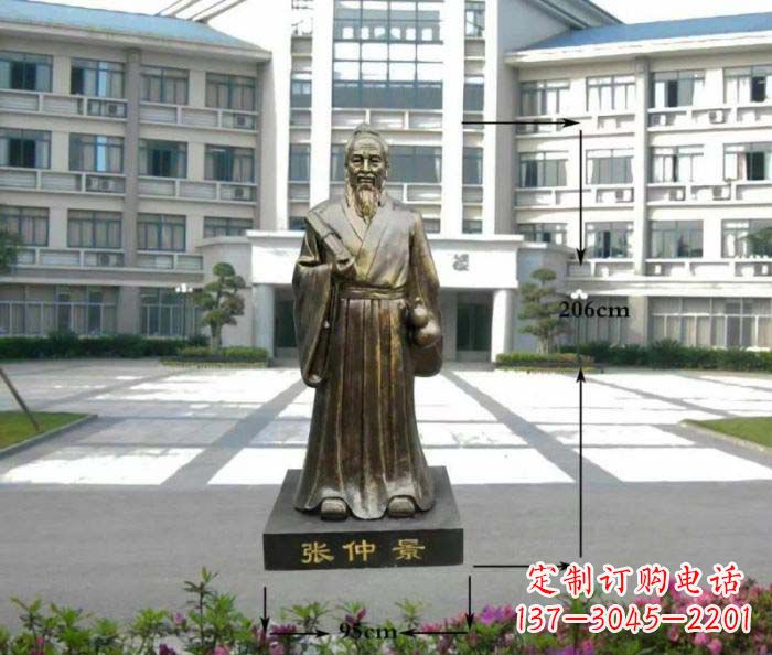济南张仲景名医铜雕