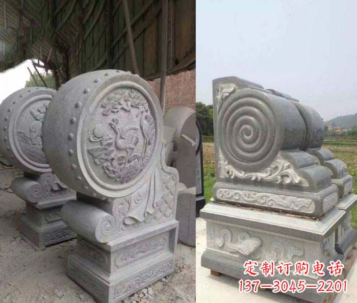 济南招财抱鼓石大理石门墩